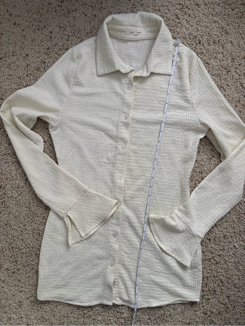 Et clet Cream Ribbed Button-Up Set - Picture 6 of 16